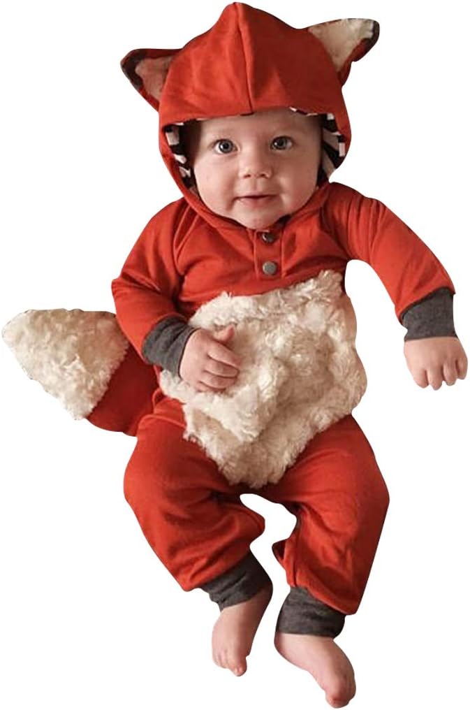 Fox Coat Fur Bodysuit Baby Halloween Costumes