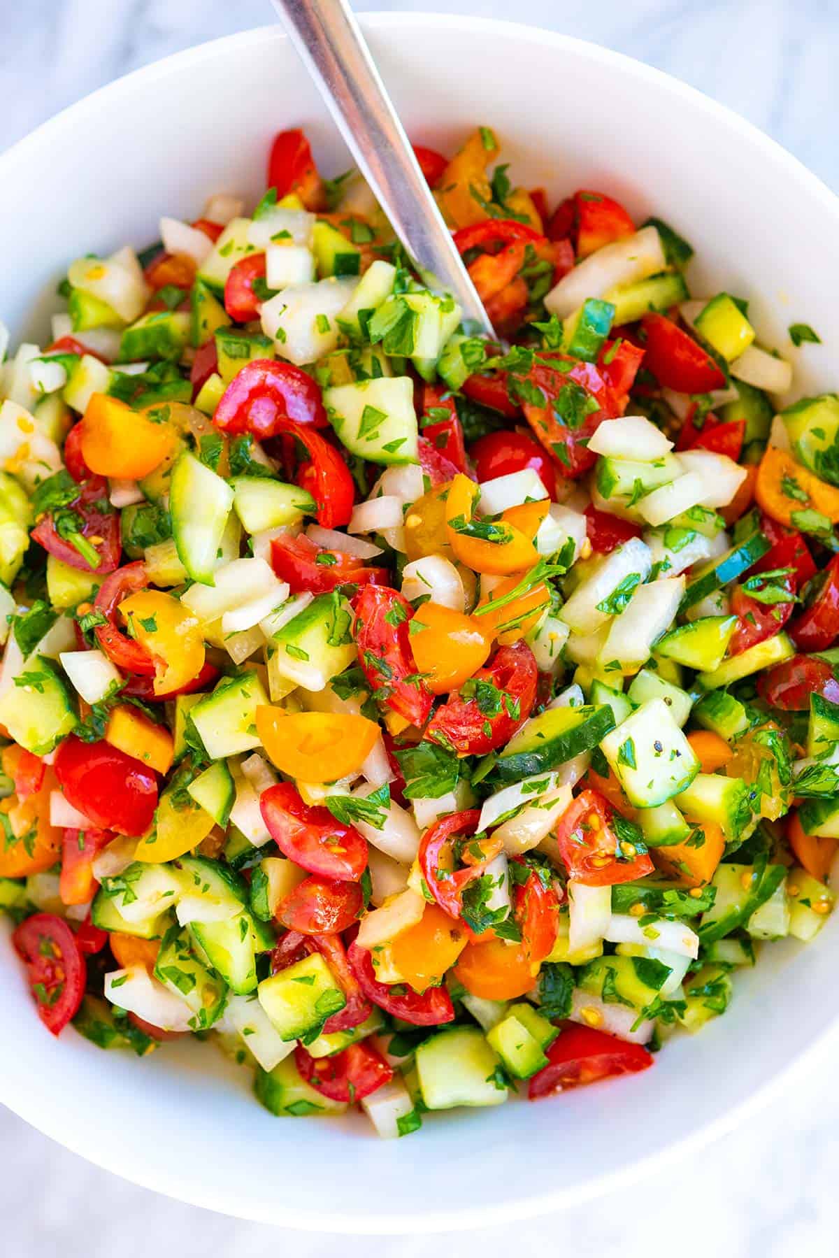 Chopped Cucumber Tomato Salad
