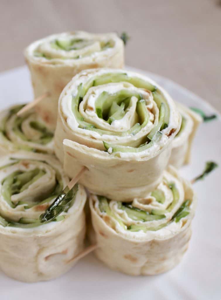 Cucumber and Cream Cheese Sandwich Rolls