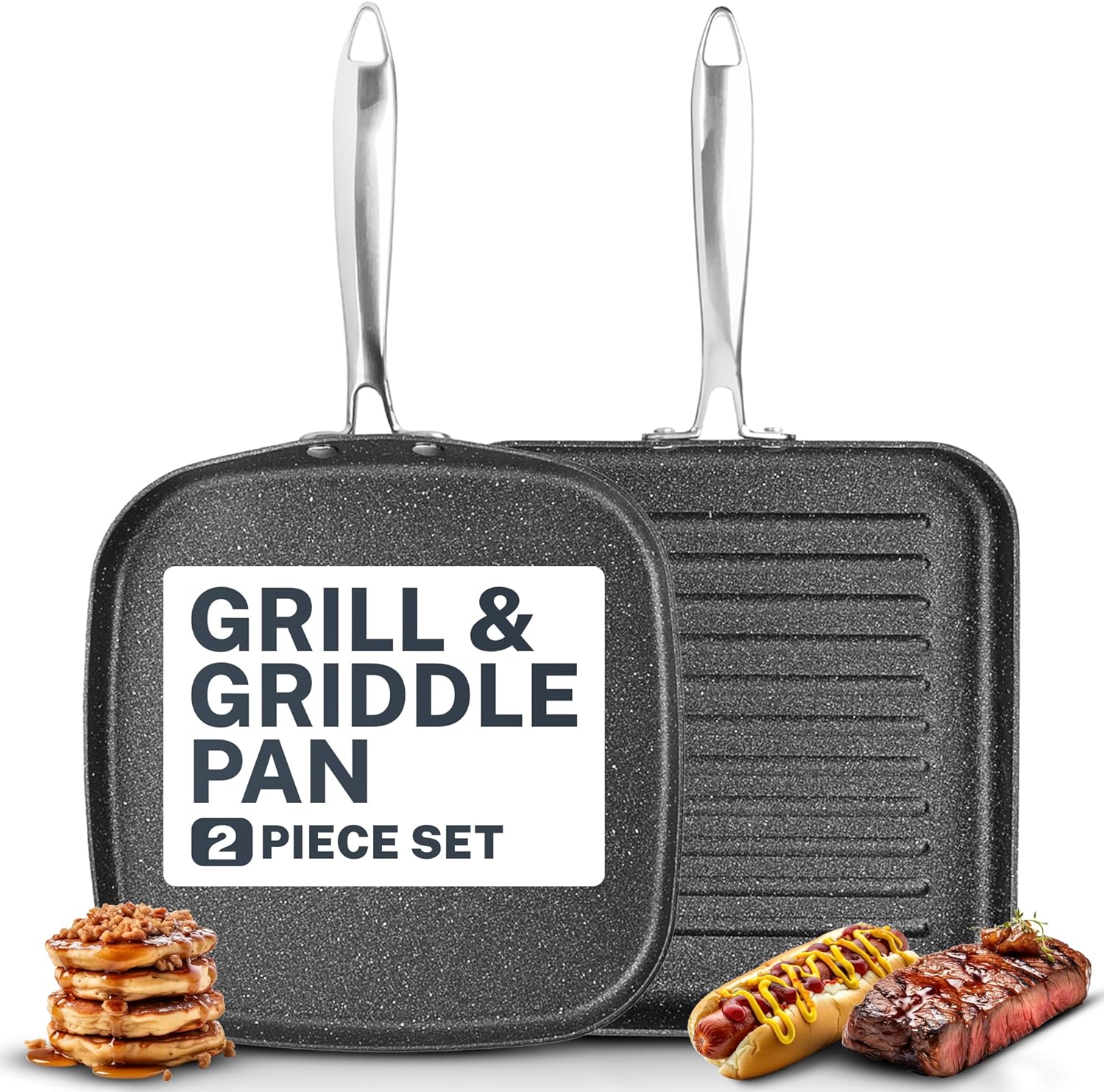 Granitestone 2 Pack Nonstick 10.5” Grill Pan