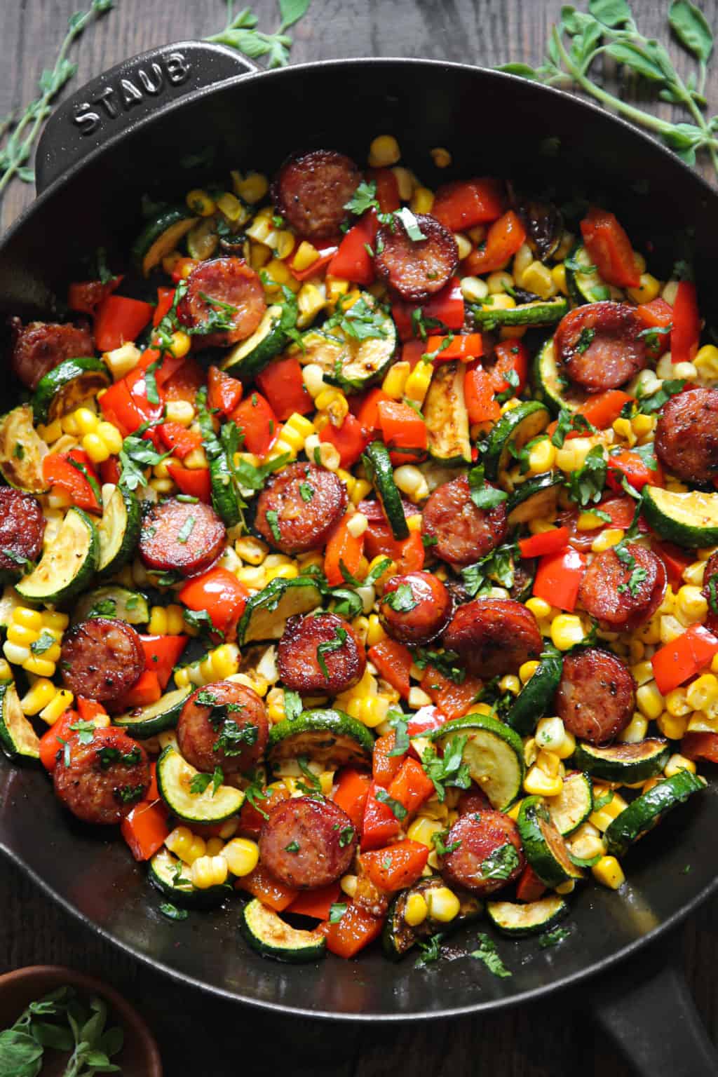 Sausage and Veggies Skillet Summer Dinner Ideas