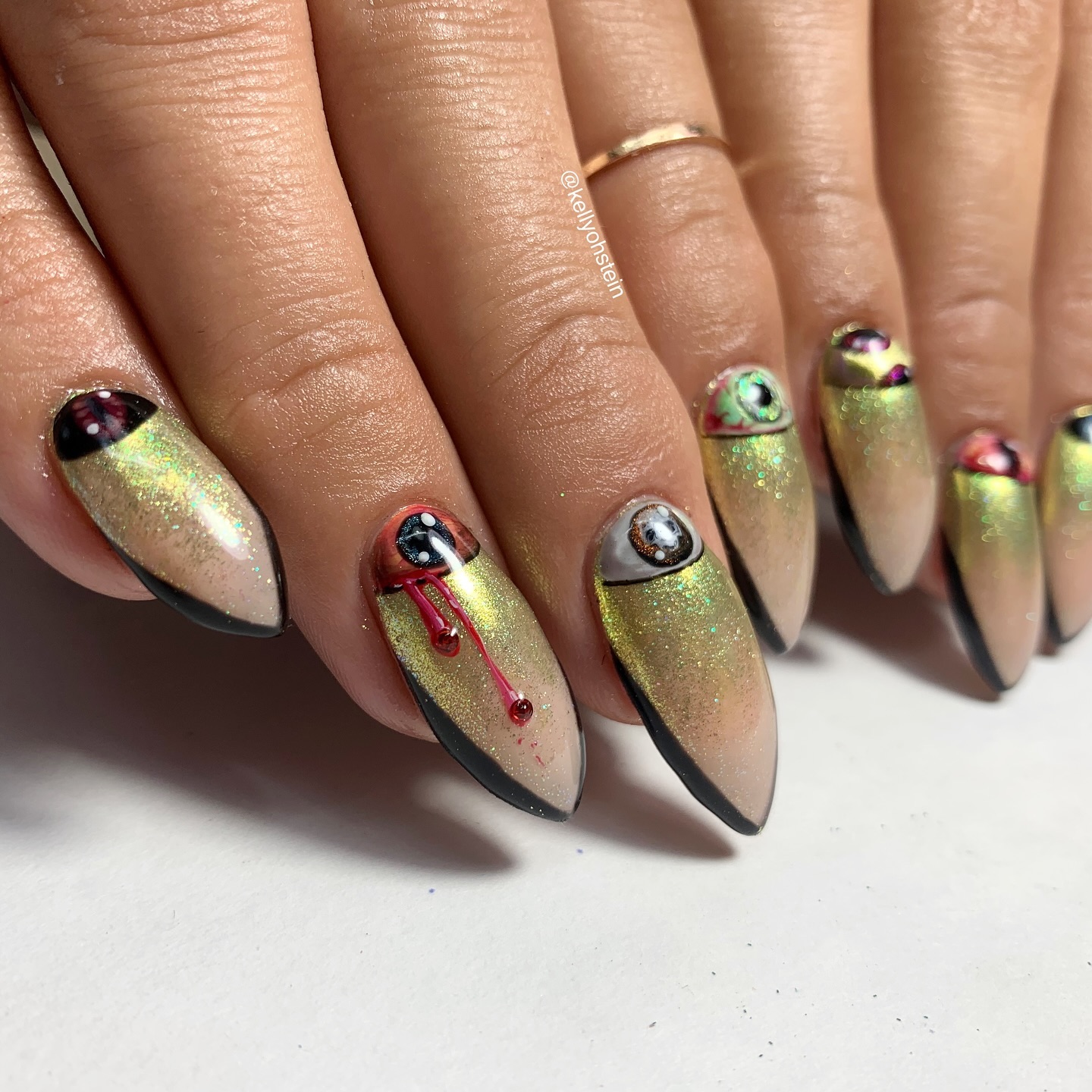 Evil Eyes Nails Art