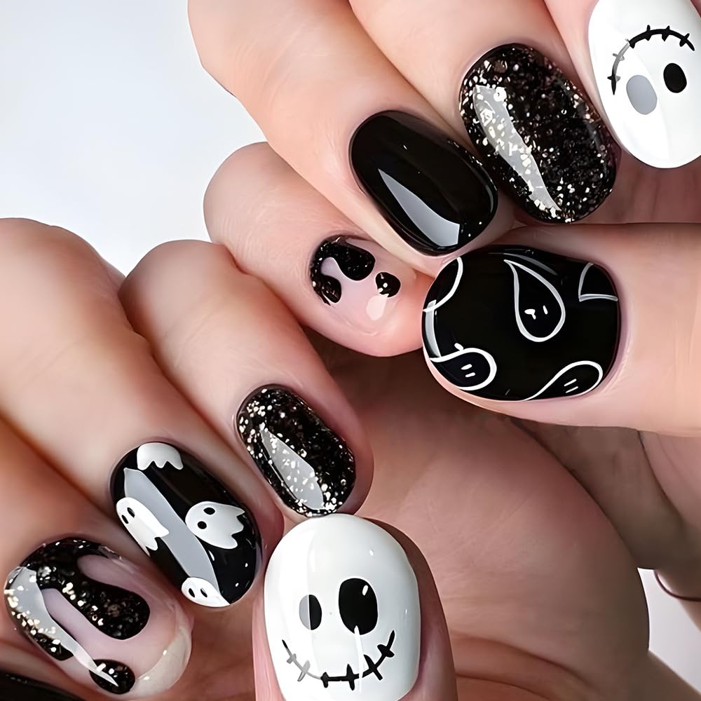 Ghost Face Nails Art