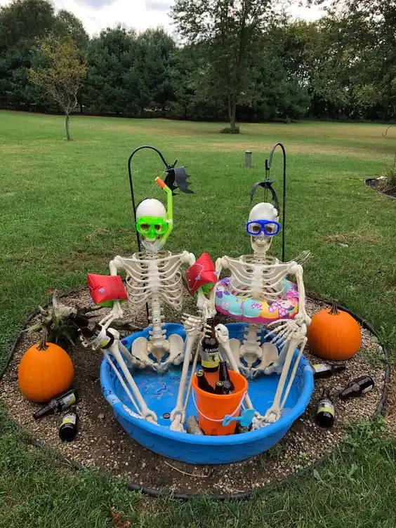 Poolside Fun for All Halloween Garden Decorations