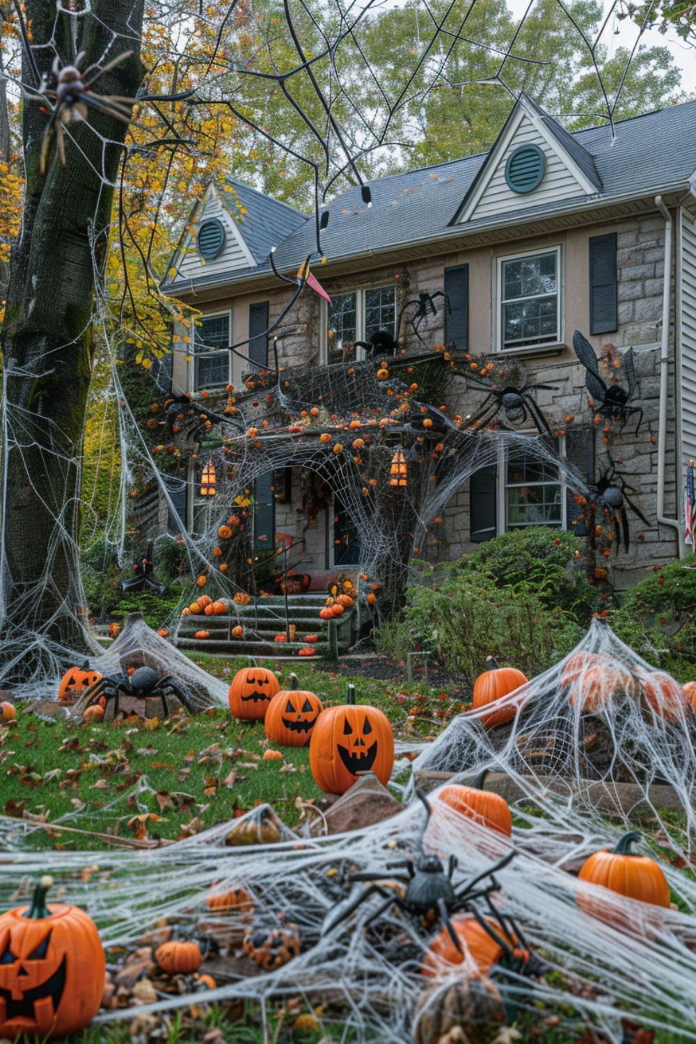 Spider Invasion and Pumpkin Decoration